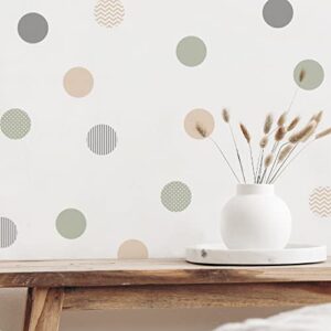 QUCHENG Boho Polka Dots Wall Decal Stickers Kids Toddler Bedroom Removable Circle Stickers Decor Nursery Livingroom Vinyl Waterproof Wall Decoration 6 Sheets