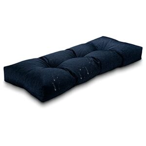millsilo non slip bench cushion for indoor outdoor furniture, water resistant durable thicken window seat cushions for storage bench, long bench pads for mudroom, 36x14x4 inch, star blue