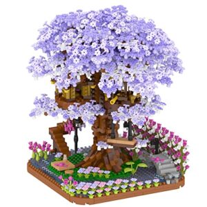 vziimo cherry blossom bonsai tree building set, sakura tree house model sets for adults, 2200pcs mini micro bricks collectible creative gift for teens girls boys 14+
