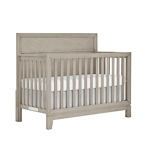 Evolur Lourdes 5-in-1 Convertible Crib in Porcini, Greenguard Gold and JPMA Certified, Easy to Clean, Maintain and Assemble, Made of Hardwood, Wooden Nursery Furniture