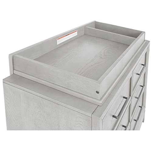 Evolur Modern Changing Tray in Porcini, Lasting Sturdy Quality, Converts Double Dresser to Changing Station, Made of Hardwood, Has Divided Compartments