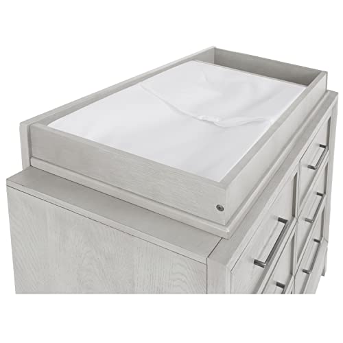 Evolur Modern Changing Tray in Porcini, Lasting Sturdy Quality, Converts Double Dresser to Changing Station, Made of Hardwood, Has Divided Compartments