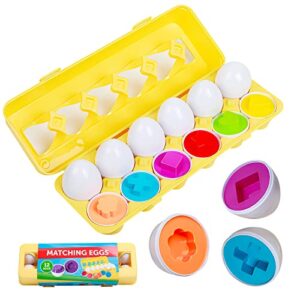 montessori color and shape recognition sorting puzzle matching egg puzzle bingo game toy. suitable for easter egg toy gift for toddlers boys girls children early education lakeshore learning