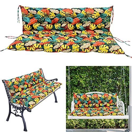 JYSXAD Swing Cushions Replacement Outdoor Porch Swing Cushions with Ties 2-3 Seater Garden Bench Cushions Rocking Chair Cushions Waterproof Seat Pad Cushion for Patio Swing (60x40 in, A)