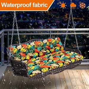 JYSXAD Swing Cushions Replacement Outdoor Porch Swing Cushions with Ties 2-3 Seater Garden Bench Cushions Rocking Chair Cushions Waterproof Seat Pad Cushion for Patio Swing (60x40 in, A)