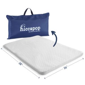 hiccapop pack and play mattress pad for (38"x26"x1") portable crib playpen | playard pack n play mattress topper with travel carry bag & soft washable cover