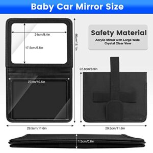 Baby Car Mirror with Touchable Tablet Holder, Adjustable Backseat Mirror for Rear Facing Infant Newborn with Wide and Bright View, Fully Assembled, Stable and Shatterproof for Toddler, Kids