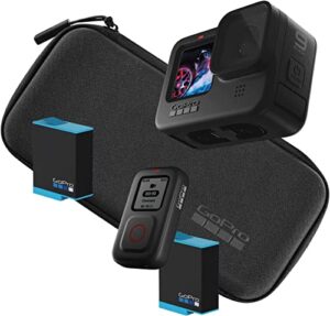 gopro hero9 black bundle - includes the remote, spare battery (2 total), and carrying case (chdrb-902-rw)
