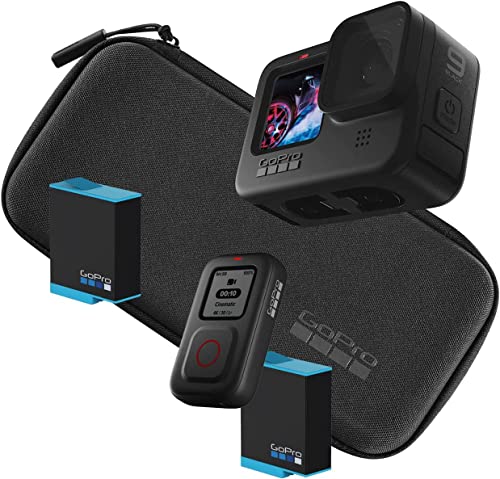 GoPro HERO9 Black Bundle - Includes The Remote, Spare Battery (2 Total), and Carrying Case (CHDRB-902-RW)