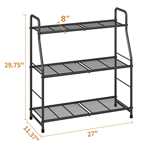 Simple Trending Plant Stand 3-Tier Plant Shelf for Indoor Outdoor, Black