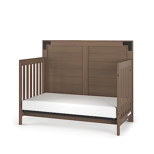 Child Craft Lucas 2-Piece Nursery Set with 4-in-1 Convertible Crib and 3 Drawer Dresser, Rustic, Modern Farmhouse (Dusty Heather)