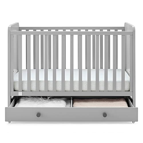 babyGap by Delta Children Graham 4-in-1 Convertible Crib with Storage Drawer TrueSleep Crib and Toddler Mattress (Bundle), Grey/Dark Grey