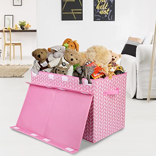 Mayniu Large Toy Storage Box Chest with Lid, Sturdy Toys Boxes Bin Organizer Baskets for Nursery, Closet, Bedroom, Playroom 25"x13" x16"