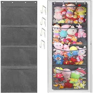 gengxin over door stuffed animal storage for stuffies, toys and stuffed animals and other soft sundries,door organizer storage (black)