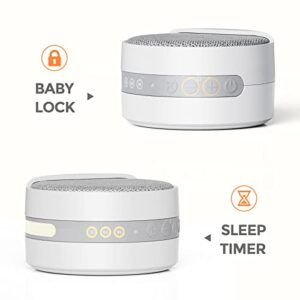 Portable White Noise Machine with 11 Soothing Sounds, Night Light, USB Rechargeable for Travel & On The Go, 32 Volume Levels, Timer, ONLAKE Sleep Sound Machine for Baby Kids Adults Sleeping