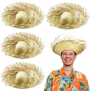 4 pcs beach hat costume accessory straw hat costume beachcomber hats for beach themed party hillbilly costume luau party headwear