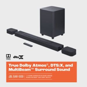 JBL Bar 1000: 7.1.4-Channel soundbar with Detachable Surround Speakers, MultiBeam™, Dolby Atmos®, and DTS:X®