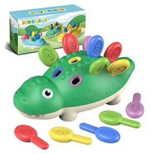 baby sensory montessori toys for 1 year old boy,toddler toys learning educational dinosaur games,fine motor skills sorting travel toys, birthday gifts for 18+ months age 1 2 3 one year old boys girls