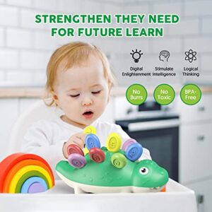 Baby Sensory Montessori Toys for 1 Year Old Boy,Toddler Toys Learning Educational Dinosaur Games,Fine Motor Skills Sorting Travel Toys, Birthday Gifts for 18+ Months Age 1 2 3 One Year Old Boys Girls