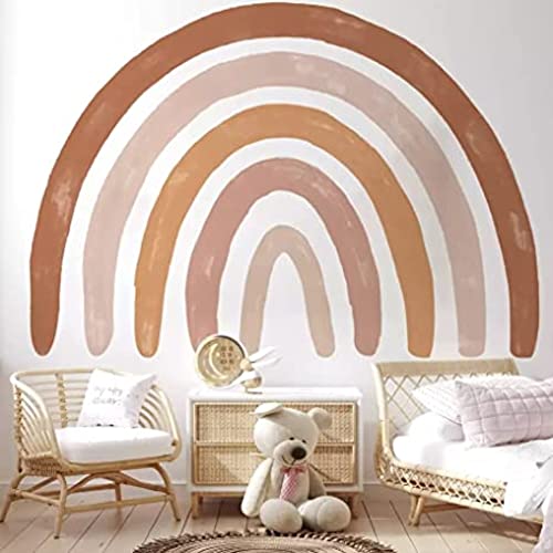 Extra Large Rainbow Wall Decals for Kids Room: (51x38 inches) Boho Style Wall Art - Playroom Decoration - Kids Room Decorations- Rainbow Wall Stickers, Nursery Room Decor, Playroom Wall Decals