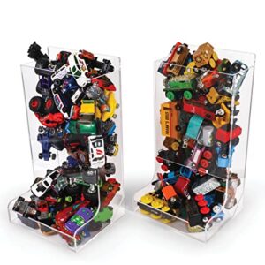 acrylic wall toy dispenser - acrylic wall organizer for toy car, train, monster trucks - toy car storage - storage bin… (2 pack)
