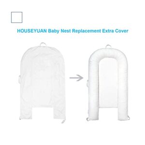 HOUSEYUAN Infant Baby Lounger Replaceable Cover co-Sleeping Newborn Baby Nest Backup Cover Breathable Machine Washable (Off White)