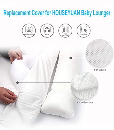 HOUSEYUAN Infant Baby Lounger Replaceable Cover co-Sleeping Newborn Baby Nest Backup Cover Breathable Machine Washable (Off White)