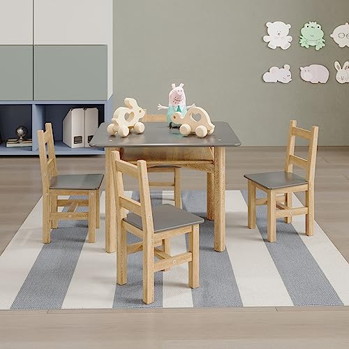 CONSDAN Kids Chairs (2 Pack), USA Grown Solid Poplar Hardwood Children's Chairs for Arts, Crafts, Homework, Meals Time (Kids Chairs (2 Pack))