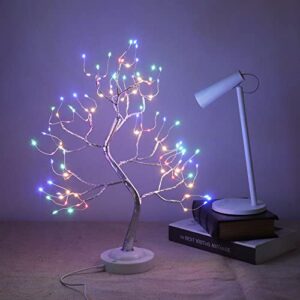 fuchsun led bonsai tree with 8 modes 20 inches fairy light spirit tree with automatic 6 hours timer function battery or usb powered spring wedding table centerpiece decoration (multicolored)