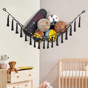 IYOG Stuffed Animal Net or Hammock (41inx41inx52in) - Stuffed Animal Holder - Stuffed Animal Storage -Toy Hammock for Stuffed Animals -Stuffed Animal Hammock(Black)