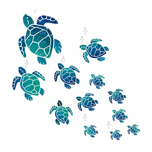 Sea Turtle Wall Decals Stickers Wall Decals Vinyl Ocean Wall Decals Under The Sea Turtle Bathroom Wall Decor for Kids Sea Life Wall Decor for Bedroom Nursery Birthday Gifts