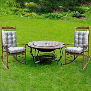 MAIGOOLE 2 Pcs/Set Rocking Chair Cushion, Weather Resistant Patio Chair Seat Cushion, Tufted Thicken Outdoor High Back Rocking Chair Pads,Grey