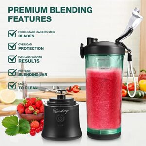 Portable Blender,22 Oz Mini Blender for Shakes and Smoothies,Personal Blender with Rechargeable USB,Fruit,Smoothie,Baby Food Mixing Machine Blender With 6 Blades ,for Home,Kitchen,Travel ,Sports (black)