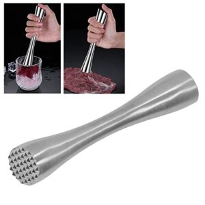 Cocktail Muddler, One Piece Forging Kitchen Muddler Tool 304 Stainless Steel Rustproof Easy To Food Grade for Kitchen(Long Handle)