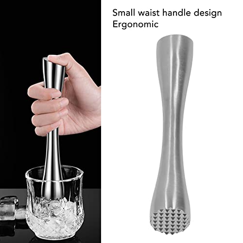 Cocktail Muddler, One Piece Forging Kitchen Muddler Tool 304 Stainless Steel Rustproof Easy To Food Grade for Kitchen(Long Handle)