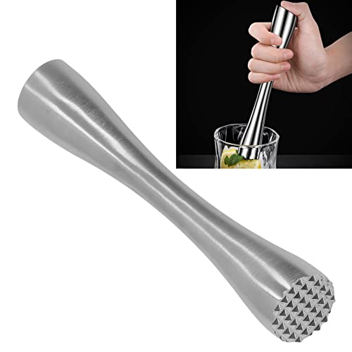 Cocktail Muddler, One Piece Forging Kitchen Muddler Tool 304 Stainless Steel Rustproof Easy To Food Grade for Kitchen(Long Handle)