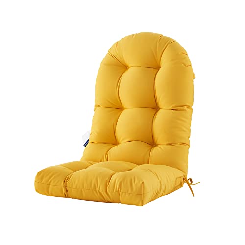 BLISSWALK Patio Chair Cushion for Adirondack, High Back Tufted Rocking Chair Cushion, Outdoor Seat Chair Cushion 48"x21"x4" inch, Sunscreen and Fade-Resistant,1Count,Yellow