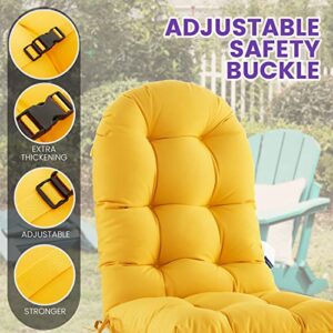 BLISSWALK Patio Chair Cushion for Adirondack, High Back Tufted Rocking Chair Cushion, Outdoor Seat Chair Cushion 48"x21"x4" inch, Sunscreen and Fade-Resistant,1Count,Yellow