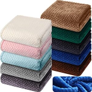 10 pieces baby blankets soft fuzzy blanket neutral toddler blanket warm crib blanket cozy receiving blanket for toddler infant newborn stroller travel supplies, 10 colors