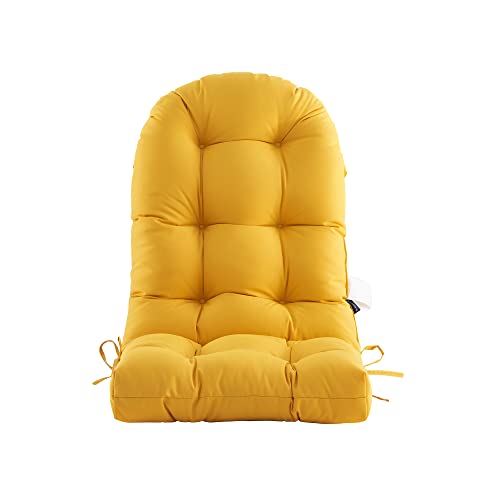 BLISSWALK Patio Chair Cushion for Adirondack, High Back Tufted Rocking Chair Cushion, Outdoor Seat Chair Cushion 48"x21"x4" inch, Sunscreen and Fade-Resistant,1Count,Yellow