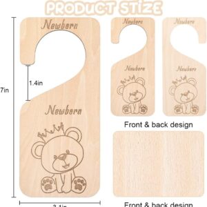 Wooden Baby Closet Dividers for Clothes, 7Pcs Double-Sided Organizer from Newborn Infant to 24 Months, Cute Nursery Decor Hanger Dividers Easily Organize Your Little Baby Girls or Boys Room