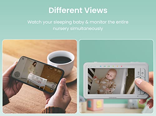 Babysense HD Video Baby Monitor Bundle - Full HD 1080p WiFi Nanny Camera (App & SD Card Included) and Separate Non-WiFi Baby Monitor with Camera and Dedicated 5" HD 720p Display for Home Monitoring