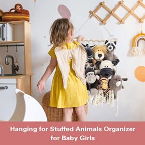 Stuffed Animal Net or Hammock Hanging Corner Net for Small Stuffed Animal Toy Storage Net Stuffed Animals Hammock Holder with Hooks for Door Wall Hanging Toy Organizer Holder for Nursery Kids Room