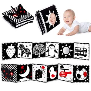 black and white high contrast baby toys 0-6 6-12 months soft baby book for newborn brain development tummy time toys infant sensory crinkle toys 0-3 3-6 month montessori learning activities for babies