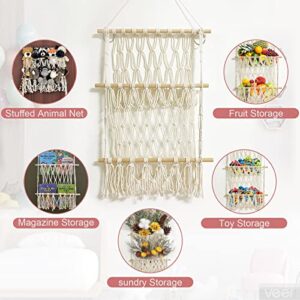 Stuffed Animal Net or Hammock Hanging Corner Net for Small Stuffed Animal Toy Storage Net Stuffed Animals Hammock Holder with Hooks for Door Wall Hanging Toy Organizer Holder for Nursery Kids Room