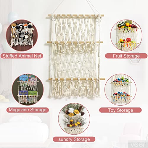 Stuffed Animal Net or Hammock Hanging Corner Net for Small Stuffed Animal Toy Storage Net Stuffed Animals Hammock Holder with Hooks for Door Wall Hanging Toy Organizer Holder for Nursery Kids Room