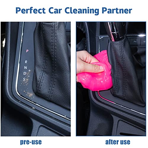 JUSTTOP Universal Cleaning Gel for Car, Car Cleaning Kit, Car Crevice Cleaner, Auto Air Vent Interior Detail Removal Putty Mud Slime Cleaner for Car Vents, PC, Laptops, Cameras(Pink)