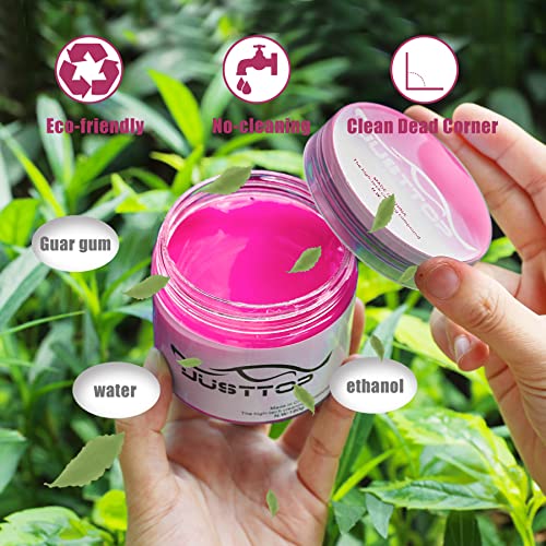 JUSTTOP Universal Cleaning Gel for Car, Car Cleaning Kit, Car Crevice Cleaner, Auto Air Vent Interior Detail Removal Putty Mud Slime Cleaner for Car Vents, PC, Laptops, Cameras(Pink)