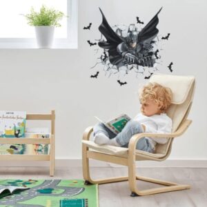 Boys Wall Decals Vinyl Superhero Wall Stickers Peel and Stick Hero Bat Man Wall Decor for Kids Bedroom Living Room Baby Boy Nursery