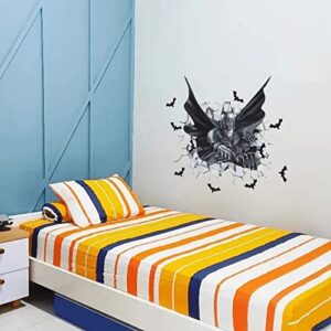 Boys Wall Decals Vinyl Superhero Wall Stickers Peel and Stick Hero Bat Man Wall Decor for Kids Bedroom Living Room Baby Boy Nursery